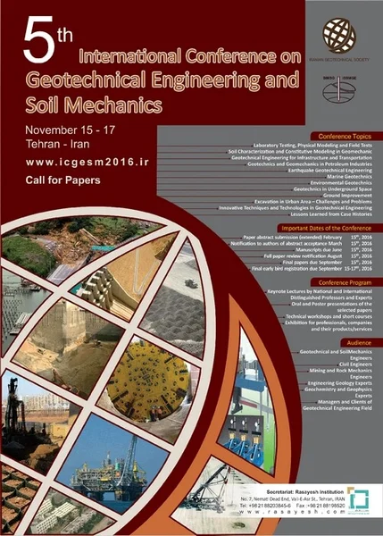 پنجمین همایش ملی مهندسی ژئوتکنیک و مکانیک خاک